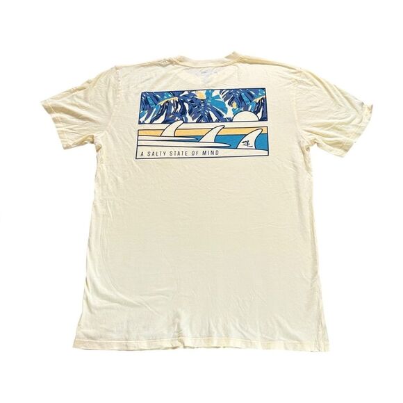 Salt Life Yellow T Shirt A Salty State Of Mind Surf Board Graphic Men Size Large - Picture 1 of 8